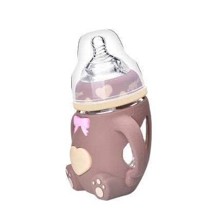 China BPA Free Food Grade Silicone Infant Baby Bottle Lovely Safety Baby Bottle for sale