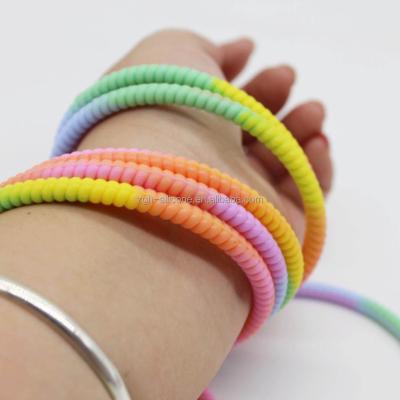 China Environmentally Friendly Colorful Decoration Lady Elastic Mosquito Repellent Silicone Rubber Wristband for sale