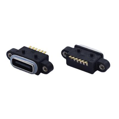 China High Sealing Protection IPX8 Rated C 6Pin Waterproof USB Port Female Connector BSC-TC-038 for sale