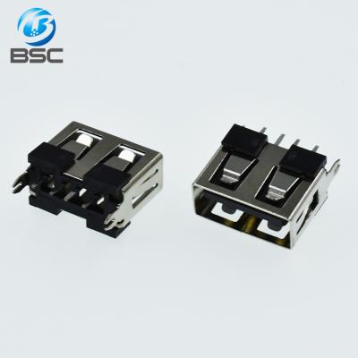 China Straight PCB 4Pin USB2.0 A Female Socket Connector 180degree For PCB Made In China for sale