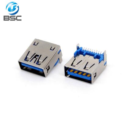 China Power Short Body 9 Pin Female USB 3.0 Type-A Connector Ports Replacement Right Angle Plug for sale