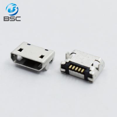 China High Quality PCB Micro B Female Charging Copper / SUS304 Shell USB 2.0 Left Connector for sale