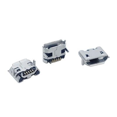 China Micro PCB 5 Pin Type B SMT USB Female Connector with Shell Tails Through Hole Mounting and Shell Tails Distance 5.2/7.2MM for sale