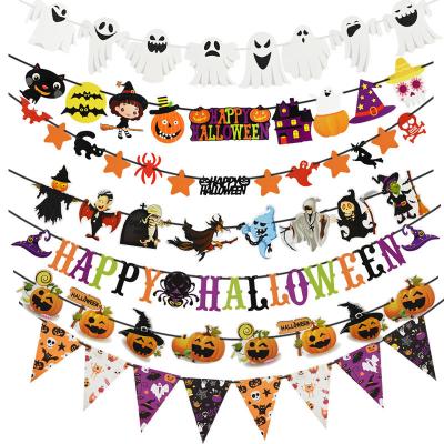 China 2022 Festival Decoration Selection Happy Halloween Banner Garland Home Hanging Ornament Decorations Halloween Gift for sale