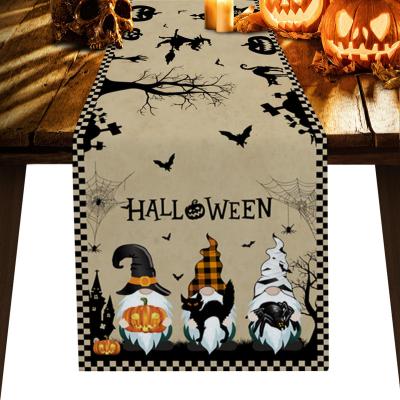 China Wholesale Disposable Low MOQ Halloween Custom Made Gnome Bat Castle Table Runner For Table Props for sale