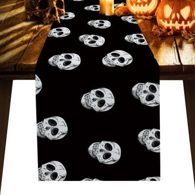 China Other Skull Horror Table Cloth Runner For Dining Table Cloth For Party Holidays for sale