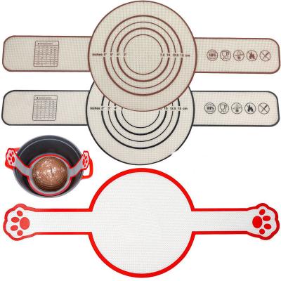 China Sustainable Kitchen Bread Silicone Clamp Baking Mat Long Handle Heat Resistance Dough Transfer Tool Baking Mat for sale