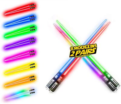 China Sustainable Factory Directly Sell Reusable Plastic LED Chopsticks PP Lightsaber Chopsticks For Household for sale