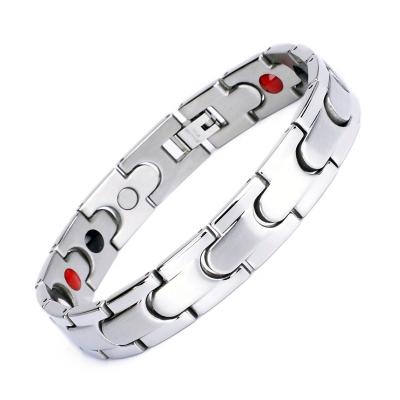 China Health Care Stainless Steel Bangles Men Magnet Energy Health Jewelry Bracelet for sale