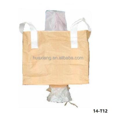 China Breathable Made in China Four Flange Handle 1 Ton Baffle FIBC Sandbag Garden Waste Jumbo Bulk PP Bag Large for sale