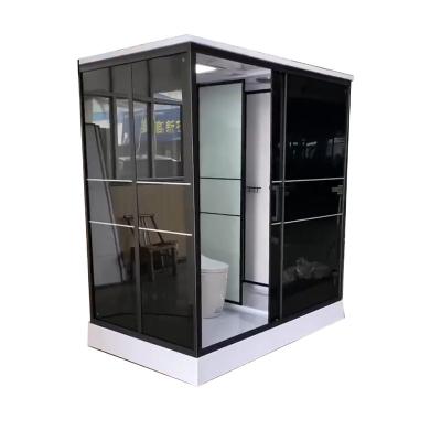 China Luxury modern black style all in one modular bathroom prefab bathroom for sale