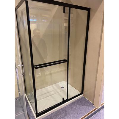 China Modern Aluminum Glass Shower Door Hinge Frame 8MM Cheap Color Black 80x120 Shower Enclosure for sale