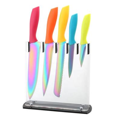 China Yangjing Factory Coating, Non-Stick, Durable Titanium Colored Blade Kitchen Knife Matching Handle Easy To Hold for sale