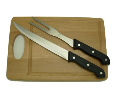 China Yangjiang Factory Kitchen Knife Sustainable Carving Knife With Bamboo Cutting Board for sale