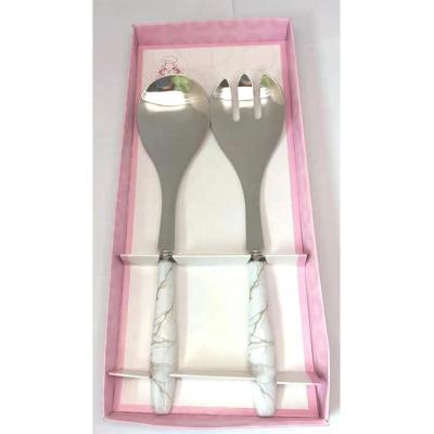 China Yangjiang Sustainable Factory, Salad Serving Set, Large Spoon and Fork, Easy Clean Plastic Handle, SEMTA Audit for sale