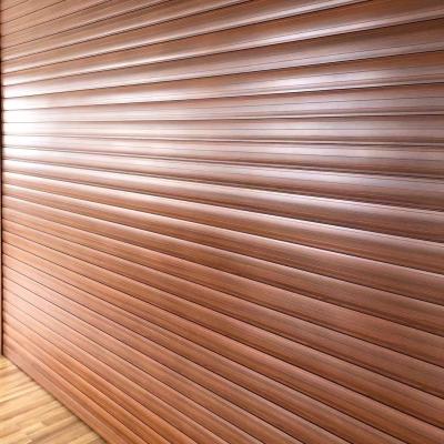 China Modern Aluminum Garage Door Roller Shutter Door Motor Wood Grain Color Grain Aluminum Sectional Garage Door for sale