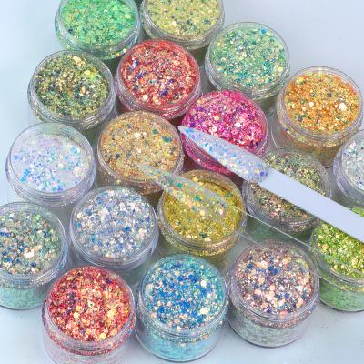 China Popular Nail Tips Colorful Laser Glitter Ultrathin Reflective Gel Polish Flakes Slice Holographic Shiny Nail Art Manicure Decoration Sequins for sale