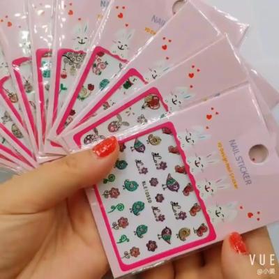 China Popular Nail Tips 2022 New Design Nail Sticker Easter 3d Cartoon Self Adhesive Nail Art Stickers Decoration for sale