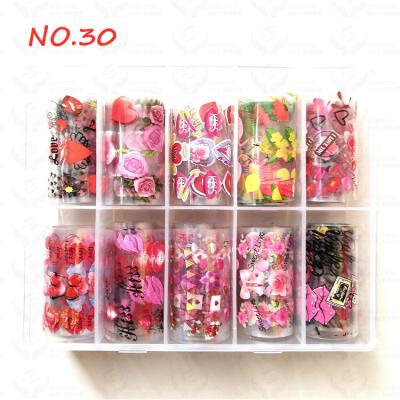 China Popular Nail Tips 2022 New Valentine Nail Foil Art Stickers Romantic Heart Nails Paper for sale