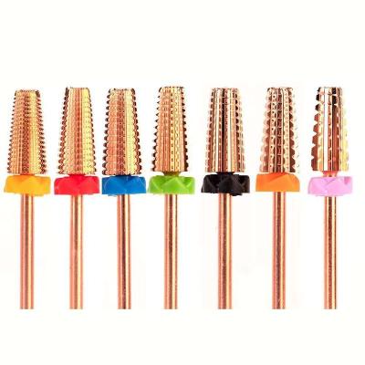 China 1pc Acrylic Metal Nail Folder Drill Bit Burs Cuticle Tungsten Carbide Fine Accessories 5 in 1 Nail Drill Bit for Nails for sale