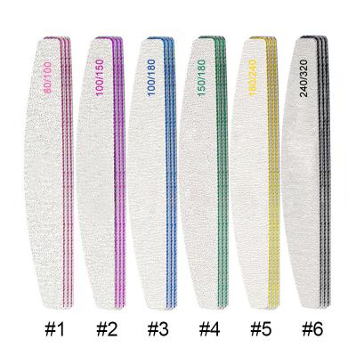 China DIY Manicure Nail Professional Customized Logo Half Moon Nail Files Printed 100/180 Grit for sale