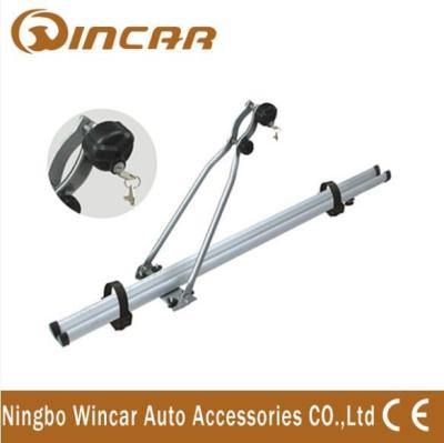 China 4wd automobile upright Aluminium roof bike carrier for locking up 1 bicycle for sale