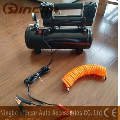 China Dubbele 30mm Cyclinder 12V Draagbare Luchtcompressor 8 Bar Maximum Druk Te koop