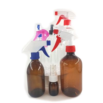 China Pump Cap Gold Supplier Alcohol Plastic Sanitizer Part Sanitize Spray PET Bottles With Trigger Spray And Mist Spray Pump for sale