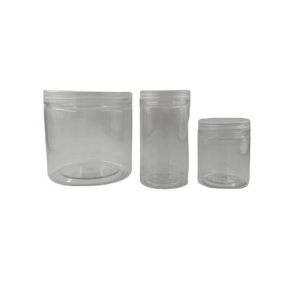 China Plastic PE Cap 16oz Food Storage Packaging PET Jars PET Containers Transparent Food Storage Jar for sale