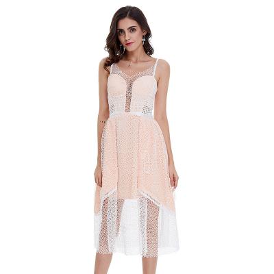 China Washable spring women's upper temperament sexy strap skirt Amazon lace up Euramerican dress evening dress for sale