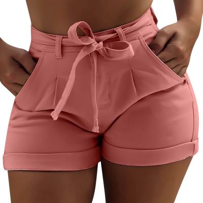 China Hot High Waist Anti-Wrinkle Denim Ladies Shorts Women Summer Shorts Jeans Bandage Plus Size Lady Officet for sale