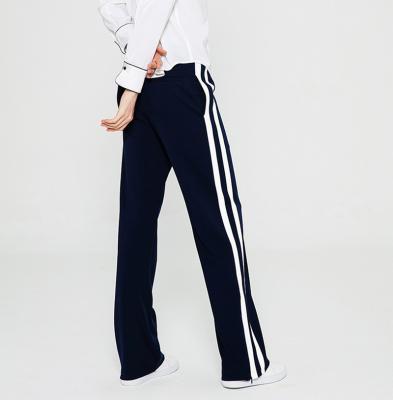 China Hot Sale Anti-Static Comfortable Simplicity Striped Slit Loose Sport Casual Pants For Women for sale