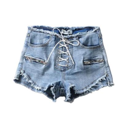 China Wholesale-QUICK DRY Solid Color Elastic Classic Summer High Waist Women's Shorts for sale