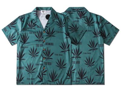 China Anti-pilling new design 2021 short sleeve printed beach dress shirt for stylish men for sale