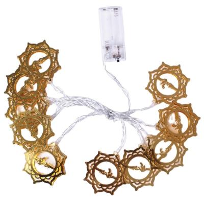 China Muslim 2021 New Product Wrought Iron Room Ramadan Led Battery String Lights For Restaurant Festival Wedding Decoration for sale