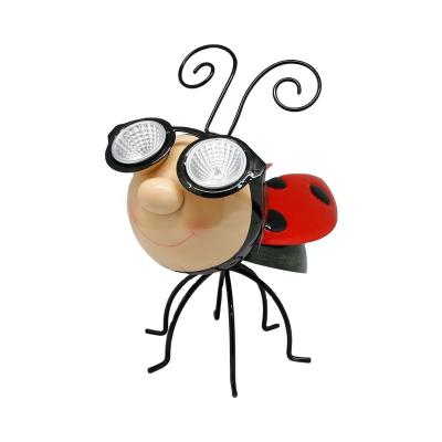 China Eco-friendly Durable Cute Animal Figurines Ladybug Ornament Garden Materials Solar Led Light for sale