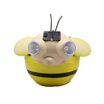 China Art Decor Outdoor Garden Cute Yellow Bee Solar Flowerpot Lights for Yard Landscape Passage Lawn Decoration for sale