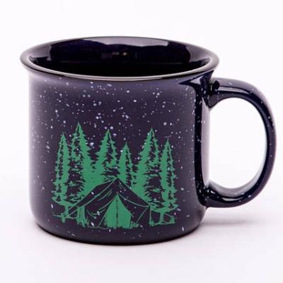 China Sustainable Camping Coffee Mug - Campfire Mug - Ceramic Mug - Screen Printed Coffee Mug for sale