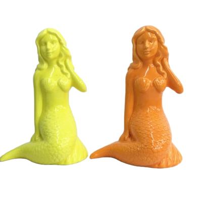 China Simply Ceramic Mermaid Piggy Bank,Decoration Beauty Cash Coin Piggy Bank Money Desktop Bank Customized for sale