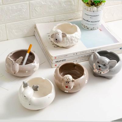 China 3D Simply Custom Ashtray, Personalized Indoor Cigar Animal Shape Ceramic Glazed Ashtray For Women for sale