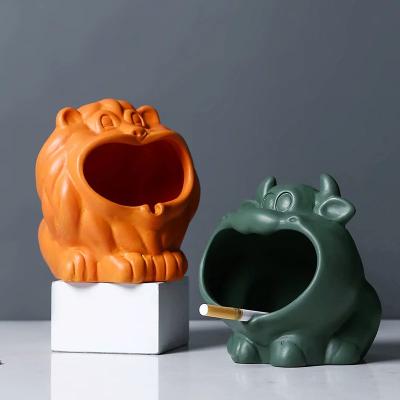 China Simply cute animal ceramic clay ashtray decoration car cigarette ashtray custom private label ashtray for sale