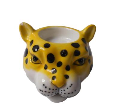 China Simply 3D leopard shaped candle holder, leopard tealight holders, custom candle holders for sale