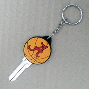 China Rubber 3d Basketball Custom House Key Blanks With Collegiate Styles Logos for sale