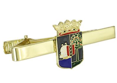 China Promotional Metal Tie Clip With Enamel Colored Logo On Silver Plated Surface for sale