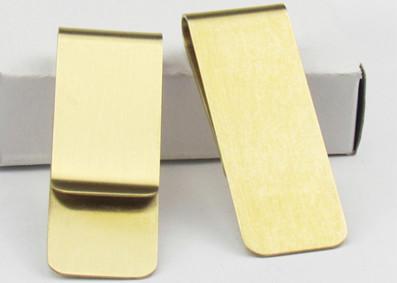 China Eco Friendly Custom Metal Clips Brass Money Clips With Antique Gold Plating for sale