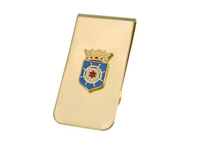 China Gold Plated Metal Money Clips Card Holder With Enamel Color Logo Ball Marker for sale