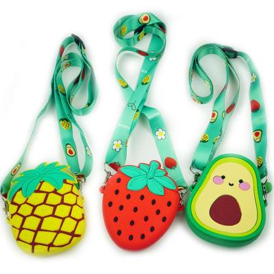 China Fashionable Fruit Shape Cartoon Silicon Bag For Kids Bags Cute Kids Shoulder Bags Cross - Body for sale