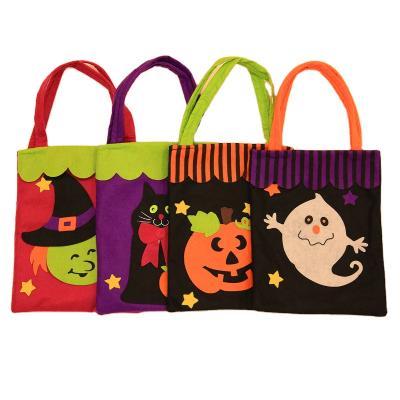 China Non Woven Santa Sack Halloween Recyclable Lantern Felt Goodies Bag For Kids for sale