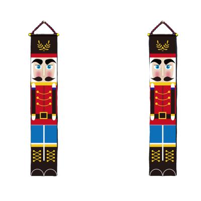 China Oxford Fabric Cheap Polyester New Designs Digital Printing Custom Nutcracker Soldier Door Banners for sale