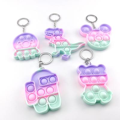 China Toy Set For Anxiety Relief Stress Reliever Autism Thrust Push Noise Bubble Sensory Bubble Silicone Noise Buster Amazon Key Chain Pops Sound Buster Toy for sale